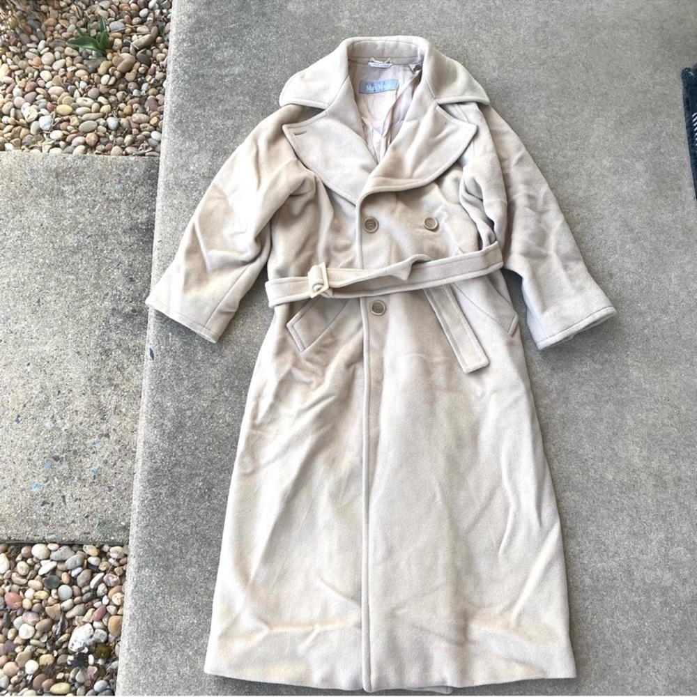 MaxMara Wool Belted Trench Coat 2